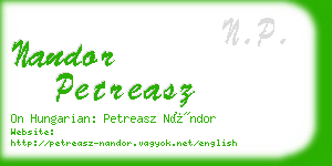 nandor petreasz business card